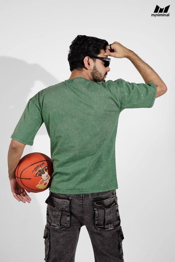 Premium Acid Wash Drop Shoulder | Green - Image 3