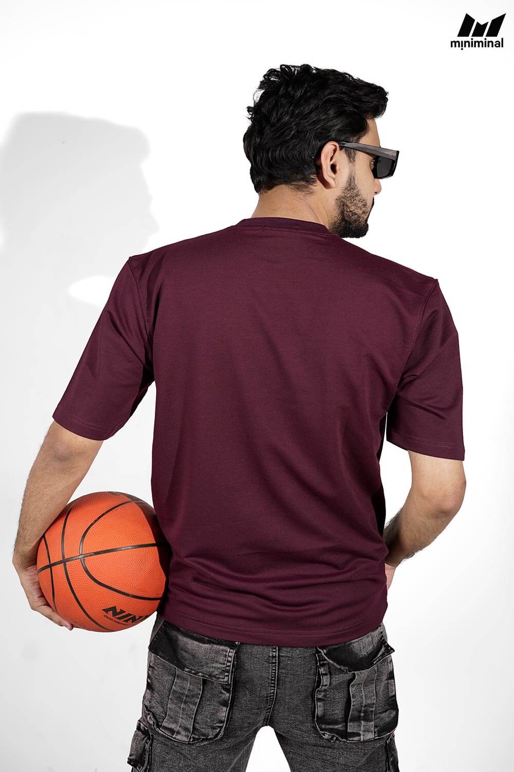 Premium Terry Drop Shoulder | Maroon - Image 3