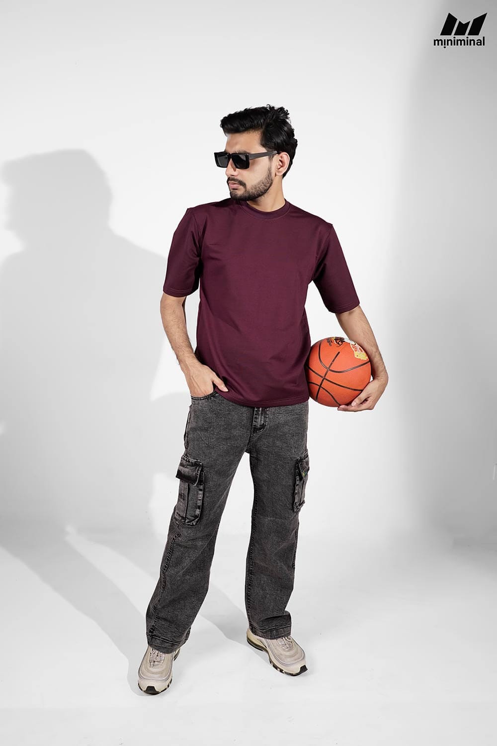 Premium Terry Drop Shoulder | Maroon - Image 2