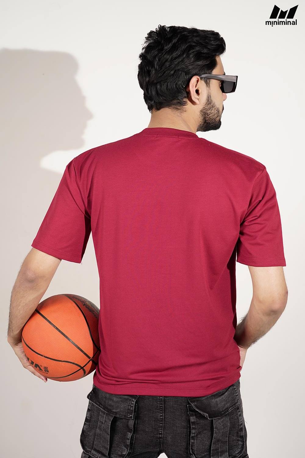 Premium Terry Drop Shoulder | Wine Red - Image 2