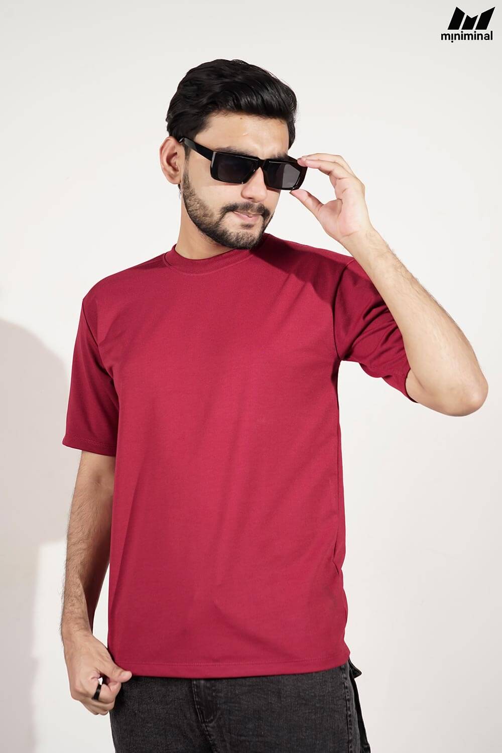 Premium Terry Drop Shoulder | Wine Red