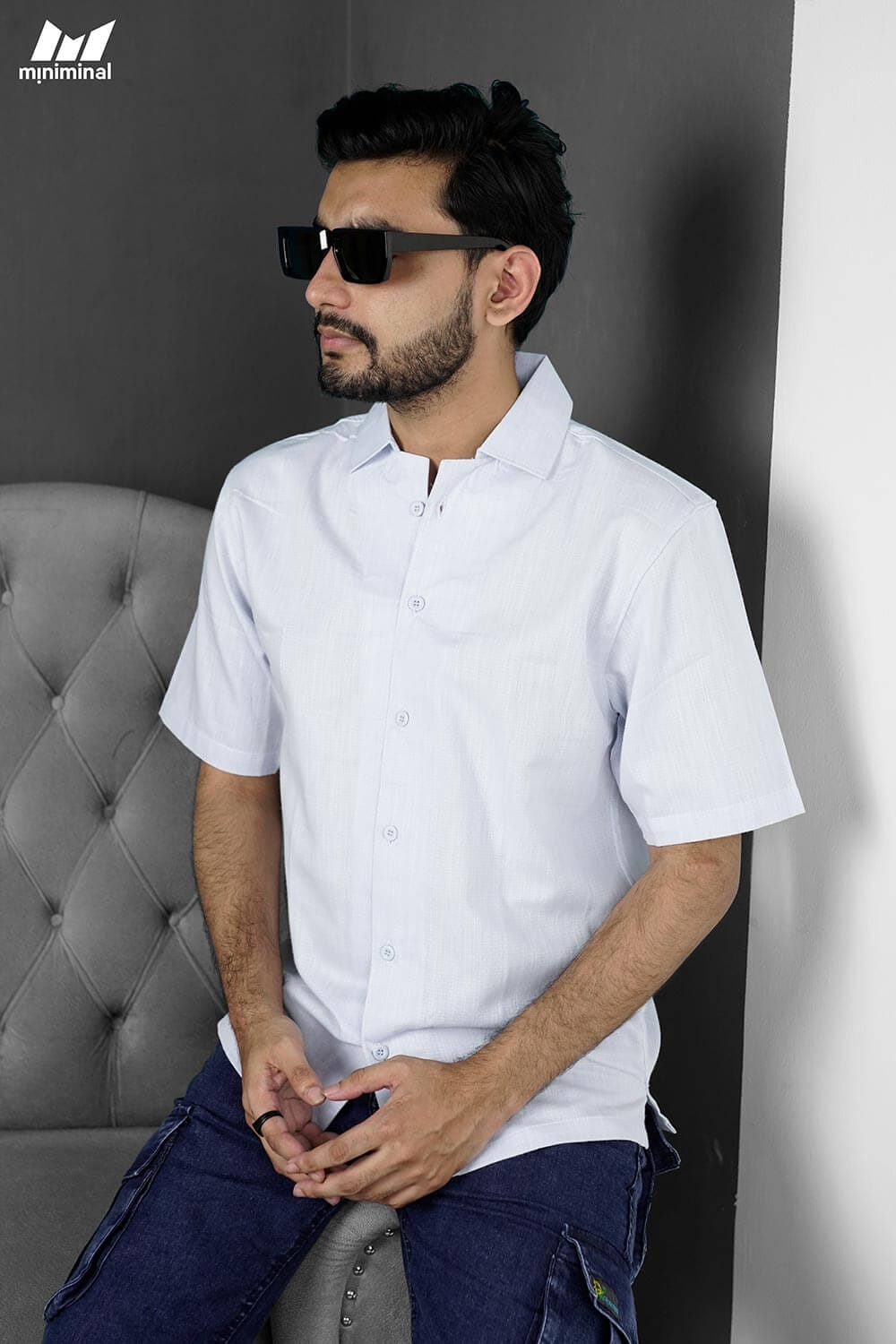 Miniminal Premium Half Sleeve Cuban Shirt | D3 - Image 2